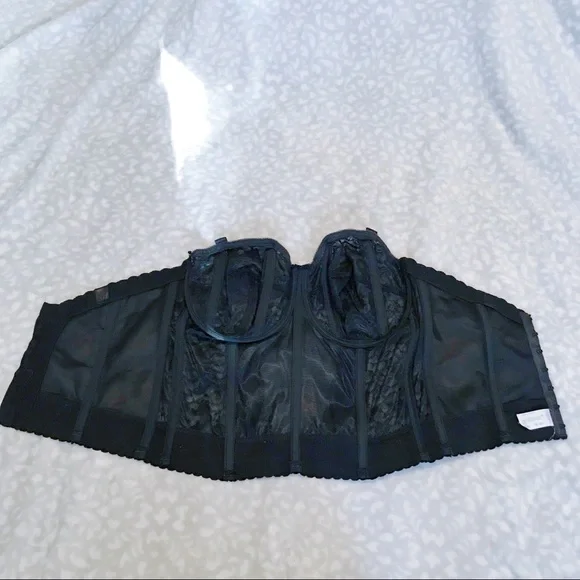 Vintage Goddess Bustier Black Lace 60s/70s Corset Bra - Picture 7 of 8